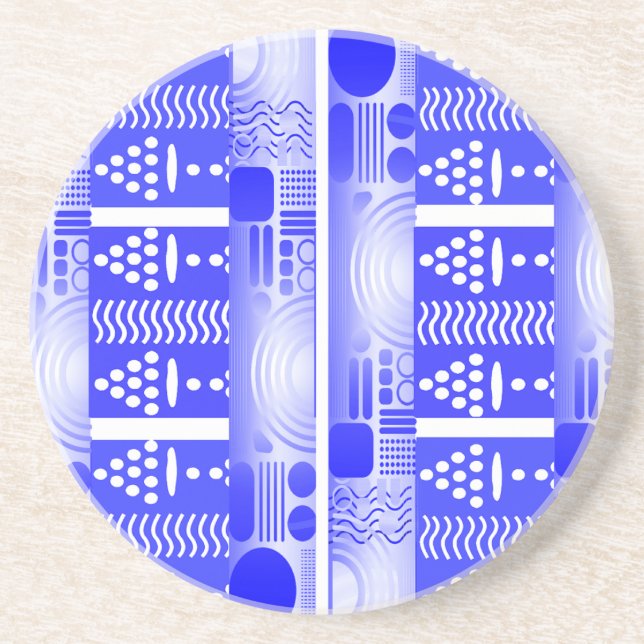 Dessous De Verre En Grès Géométrique Ethnique Moderne  (Devant)