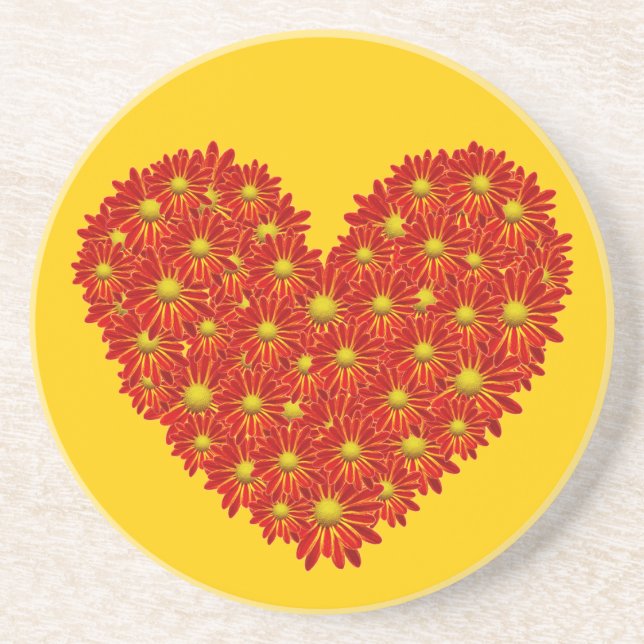 Dessous De Verre En Grès Gerber Daisy Heart (Devant)