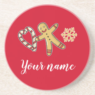 Dessous De Verre En Grès Gingerbreadman Love