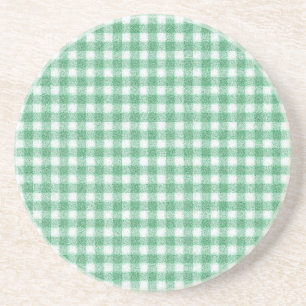 Dessous De Verre En Grès Gingham vert menthe