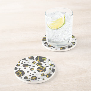 Dessous De Verre En Grès Giraffe Brown et jaune