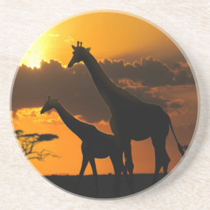 Dessous De Verre En Grès Giraffe Famille 2