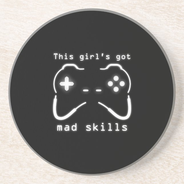 Dessous De Verre En Grès Girl's Got Mad Skills Video Game Controller Drink  (Devant)