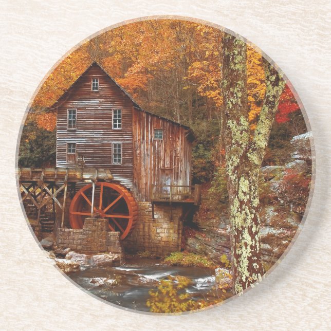 Dessous De Verre En Grès Glade Creek Grist Mill (Devant)