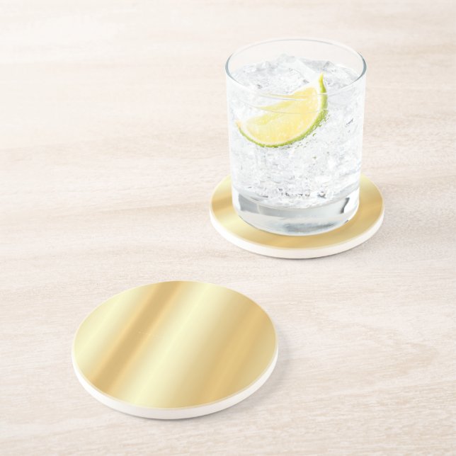 Dessous De Verre En Grès Glamor Faux Gold Blank Modèle moderne personnalisé (Côté)