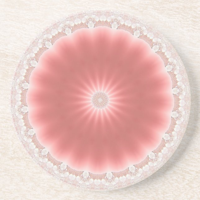 Dessous De Verre En Grès Glisseur de soleil rose (Devant)