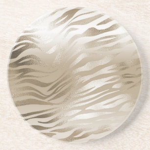 Dessous De Verre En Grès Gold Zebra & Empreinte de léopard Ombre    