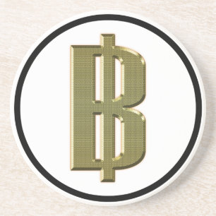 Dessous De Verre En Grès GOLDEN BAHT SIGNER ฿ devises thaïlandaises ฿