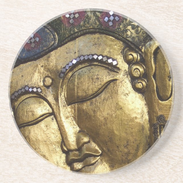 Dessous De Verre En Grès Golden Bouddha Blessing Inspirational Love (Devant)