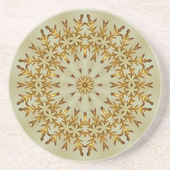 Dessous De Verre En Grès Golden Christmas Wreath (Devant)