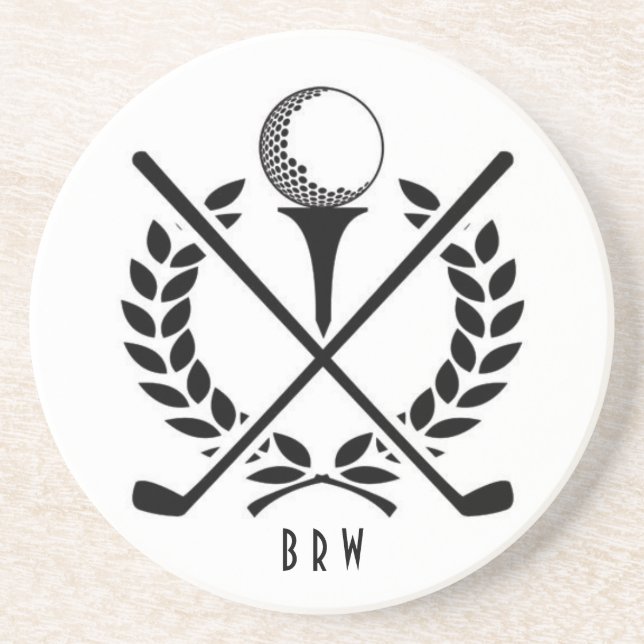 Dessous De Verre En Grès Golf Ball Tea Golf Club Monogram Golfer Sports (Devant)