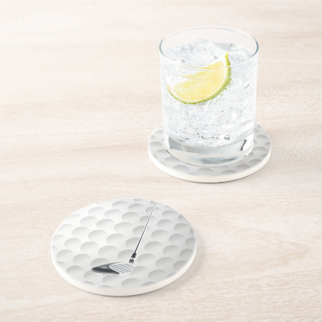 Dessous De Verre En Grès Golf Club Sur Golf Ball (Côté)