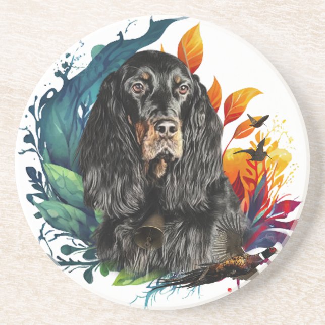 Dessous De Verre En Grès Gordon Setter (Devant)