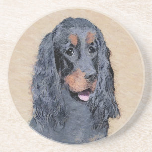 Dessous De Verre En Grès Gordon Setter Peinture - Joli art original chien