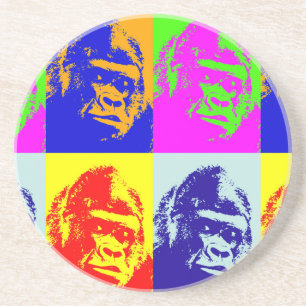 Dessous De Verre En Grès Gorilla Pop Art