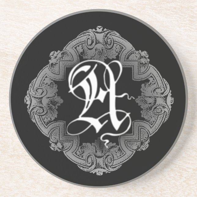 Dessous De Verre En Grès Goth Initial A (Devant)