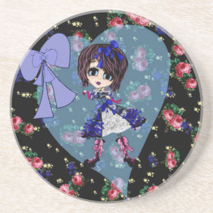 Dessous De Verre En Grès Gothique Lolita Saphire cadeaux bleu girly