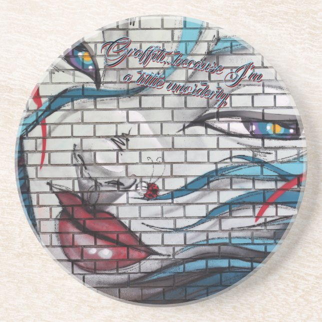 Dessous De Verre En Grès Graffiti de fille asiatique  (Devant)