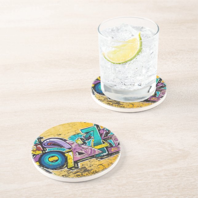 Dessous De Verre En Grès Graffiti, Grundarfjordur, Islande (Côté)