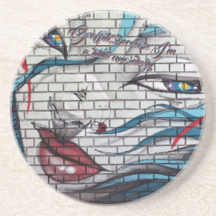 Dessous De Verre En Grès Graffiti pour filles asiatiques