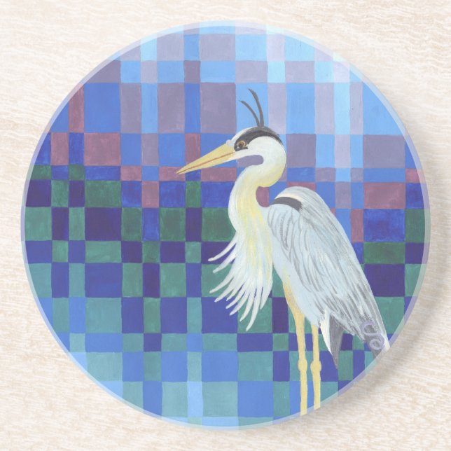 Dessous De Verre En Grès Grand héron bleu (Devant)