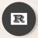 Dessous De Verre En Grès Grand Monogramme noir en gras, noir<br><div class="desc">Personnalisez ce cool grand Gras Monogramme Noir avec contour sur arrière - plan noir. Cliquez sur "Personnaliser" pour modifier les couleurs et les styles de type.</div>