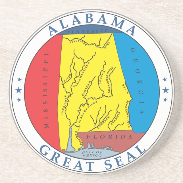 Dessous De Verre En Grès Grand phoque de l'Alabama (Devant)