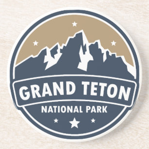 Dessous De Verre En Grès Grand Teton National Park Round Emblem