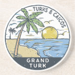 Dessous De Verre En Grès Grand Turk Turks and Caicos Vintage<br><div class="desc">Design vectoriel de Grand Turk. L'île de Grand Turk est l'île capitale de l'archipel des Turks and Caicos,  dans l'océan Atlantique. Elle est parsemée de vestiges d’étangs salés et de moulins à vent de l’industrie du sel marin de l’île,  qui prévalent du XVIIe au XXe siècle.</div>