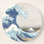 Dessous De Verre En Grès Grande vague au large de Kanagawa Vintage japonais<br><div class="desc">Great Wave Fine Art 葛 飾 北"神 川 " 36 Vues sur le Mt. Fuji de Le Great Wave au large de Kanagawa est une célèbre gravure de bois de l'artiste japonais Hokusai. Il a été publié en 1832 (période Edo) comme le premier dans la série de Hokusai 36 Vues...</div>