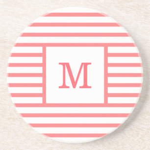 Dessous De Verre En Grès Grandes rouges et blanches sur mesure Monogramme g