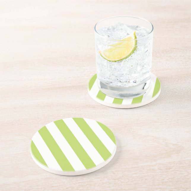 Dessous De Verre En Grès Grandes Tailles Vertes, Grandes Tailles Blanches,  (Côté)