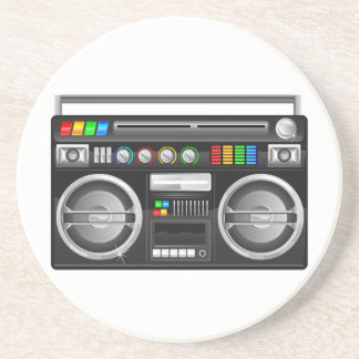 Dessous De Verre En Grès graphique blaster du ghetto de boombox rétro