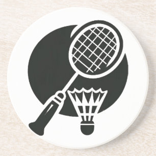 Dessous De Verre En Grès Graphique de badminton