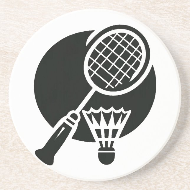 Dessous De Verre En Grès Graphique de badminton (Devant)