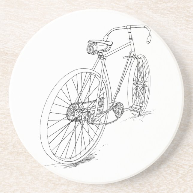 Dessous De Verre En Grès Graphique de bicyclette (Devant)