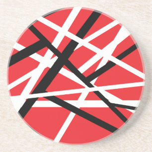 Dessous De Verre En Grès graphisme rouge, noir et blanc