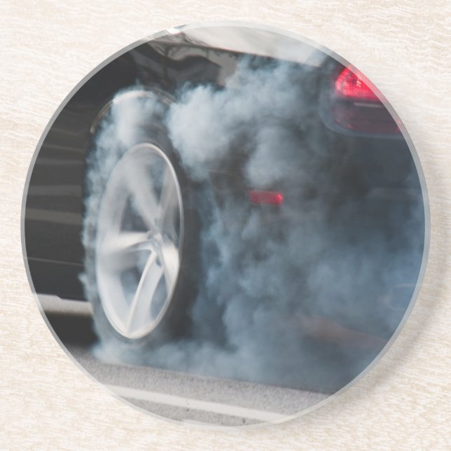 Dessous De Verre En Grès Gravure de voiture noire (Devant)