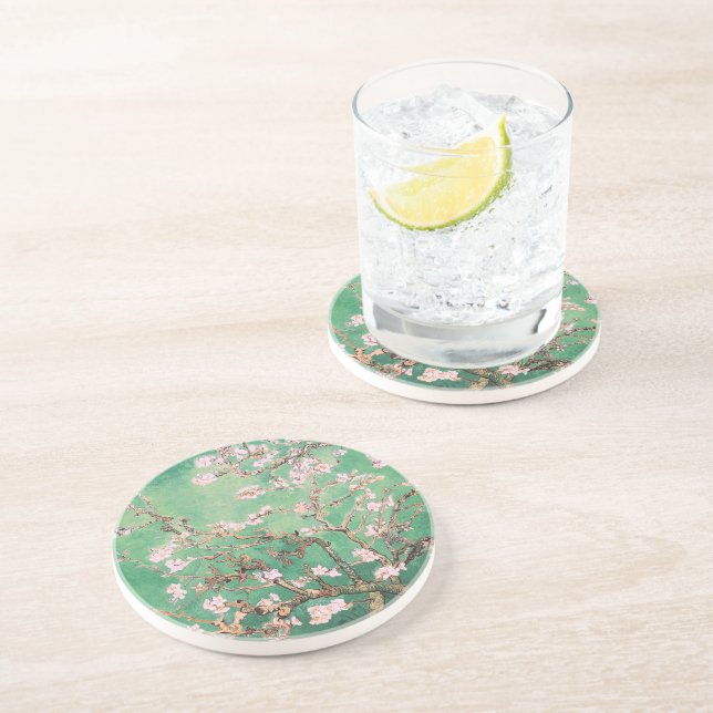 Dessous De Verre En Grès Green Van Gogh Almond Blossoms (Côté)