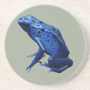 Dessous De Verre En Grès Grenouille à tarte à poison bleu