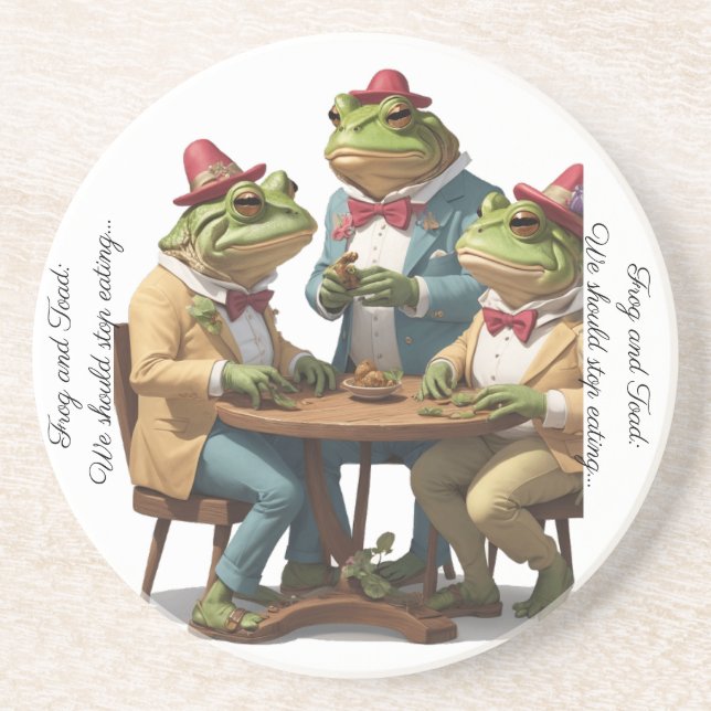 Dessous De Verre En Grès Grenouille et crapaud : Nous devrions arrêter de m (Devant)