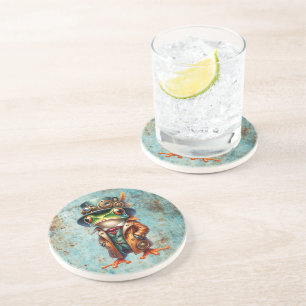 Dessous De Verre En Grès Grenouille Steampunk