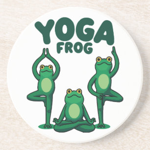 Dessous De Verre En Grès Grenouilles de yoga