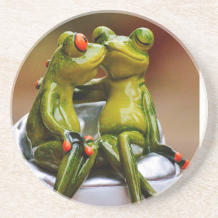 Dessous De Verre En Grès Grenouilles Heureuses