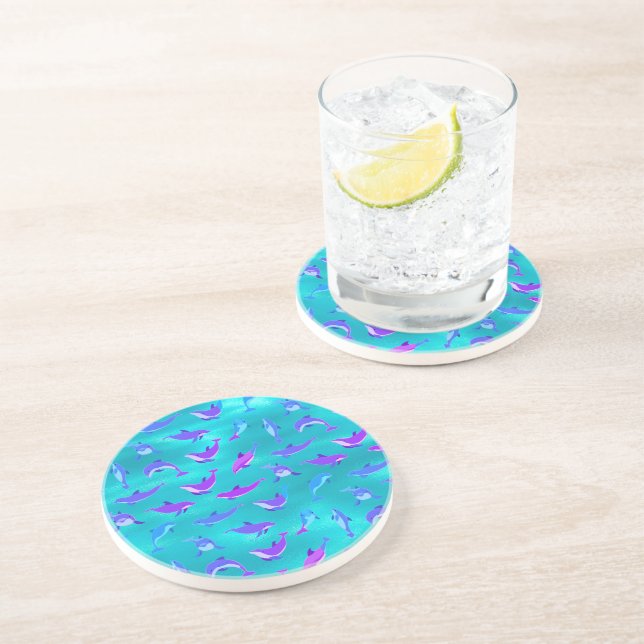 Dessous De Verre En Grès grès des dauphins (Côté)