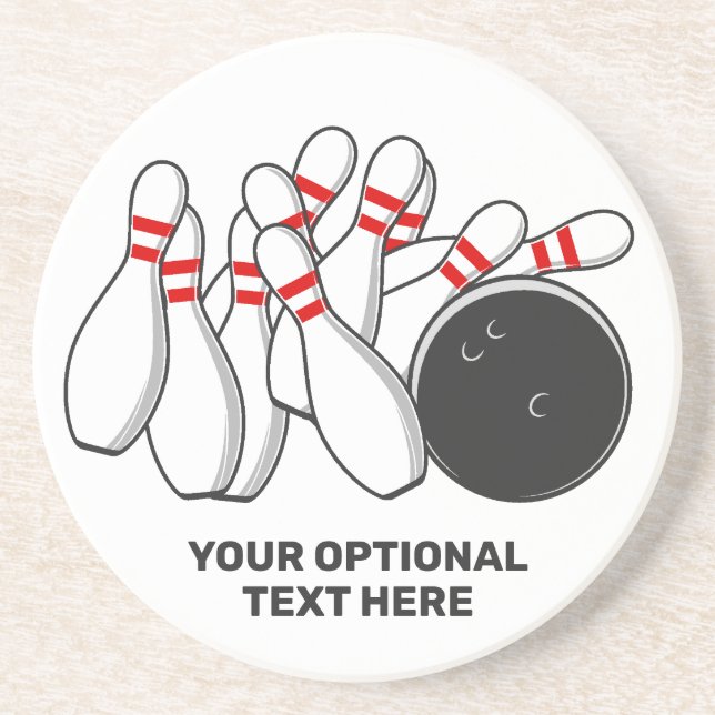 Dessous De Verre En Grès Grève de bol de texte personnalisé (Devant)