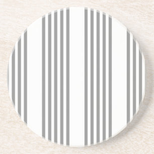 Dessous De Verre En Grès Gris et blanc cinq bandes motif