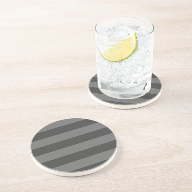 Dessous De Verre En Grès Gris rayé cosy (Côté)