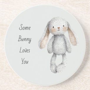 Dessous De Verre En Grès Gris Some Bunny Vous Aime