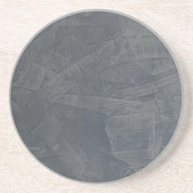 Dessous De Verre En Grès Gris Uni (Devant)